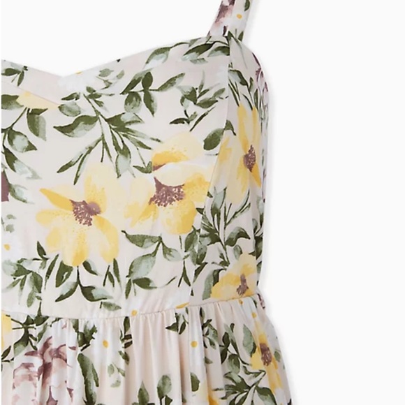 Ivory Floral Challis Midi Dress - Picture 2 of 4